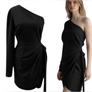 Giani Bernini Chic One-Shoulder Black Dress
